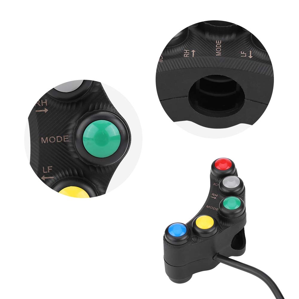 22mm Motorcycle Handlebar 7 in 1 Switch Headlight Turn Fog Light Horn On/Off