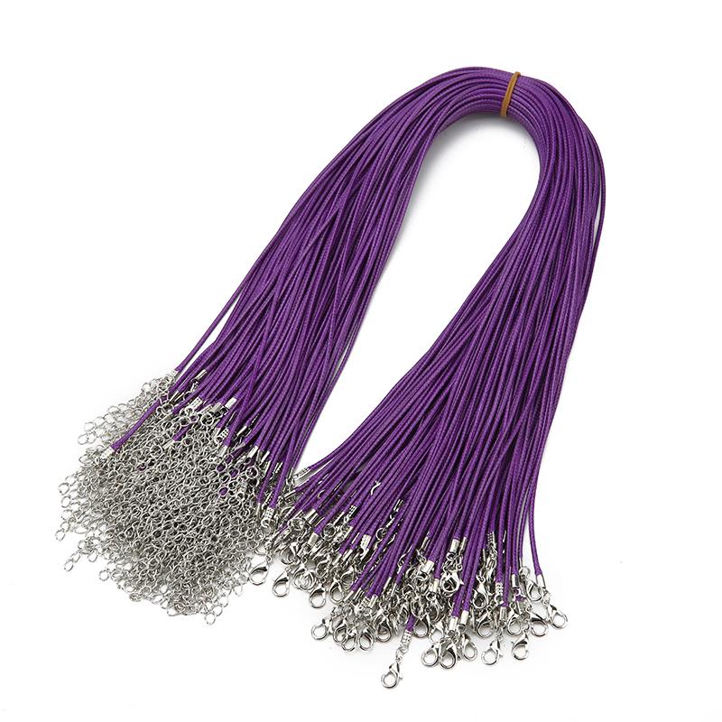 20pcs/lot Waxed Cord Lobster Clasps Necklace Diameter 1.5mm Black Red Korean Waxed Rope Thread For Jewelry Making Length 45cm