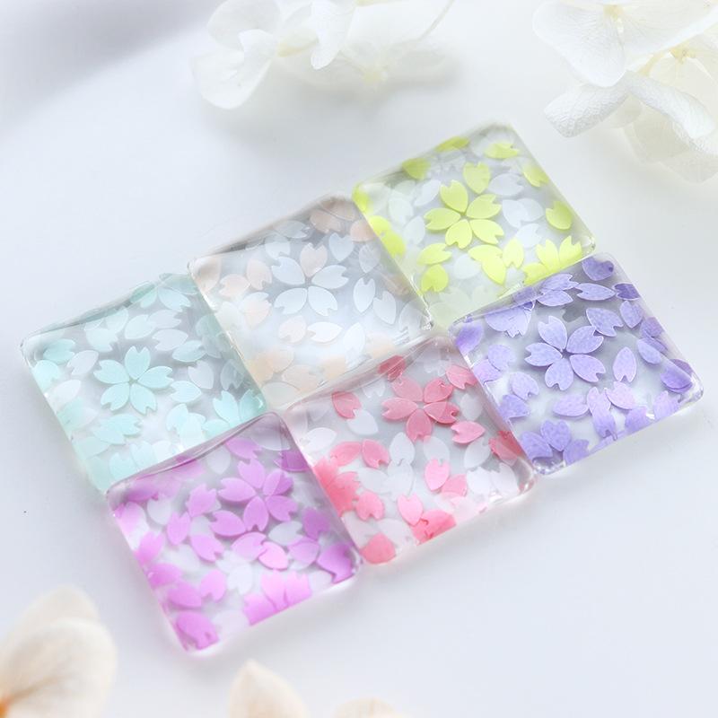 Garrafa plana primavera flor de cerejeira pétala unha glitter macaron 12 cores PET irregular decoração de unhas remendo DIY suprimentos para unhas