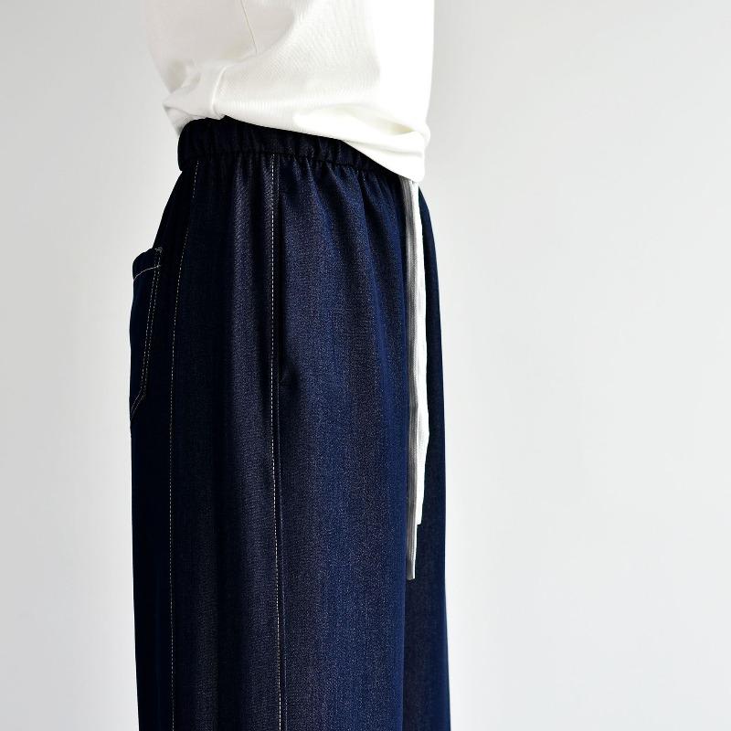 [Thin and light denim] New high-waisted drawstring denim wide-leg pants women's loose pants casual pants floor-mopping trousers