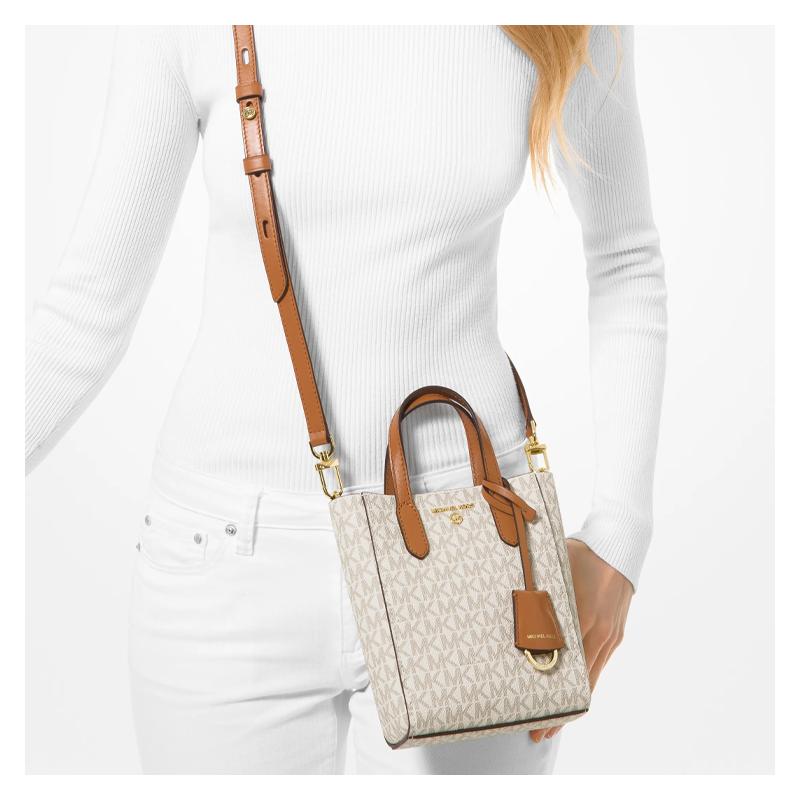 MICHAEL KORS handbag Sinclair Signature Logo Print Detachable Adjustable Shoulder Strap Coated Canvas Handy Shoulder Crossbody Bag Women's Vanilla
