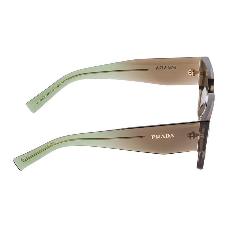 Prada Symbole Unique Three-dimensional Craftsmanship Acetate Square Sunglasses Unisex Couple Style Transparent Bark Brown