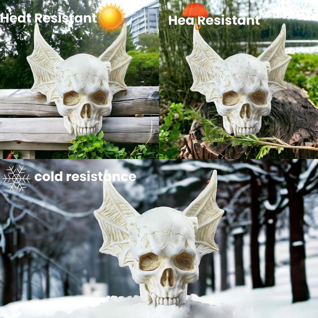 Halloween Themed Bat Skull Resin Decorative Ornaments Creative Home Decor for Living Rooms Bedrooms Courtyards Balconies