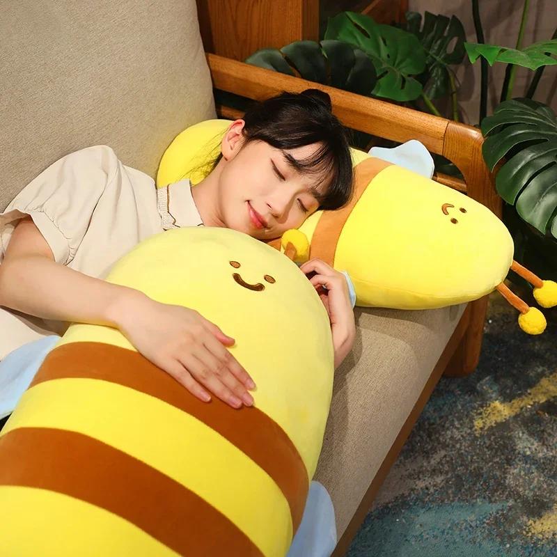 6080Cm Fuzzy Bumblebee Stuffed Insect Plush Toy Bee Soft Doll Kids Toys Appease Baby Birthday Christmas Gift For Child