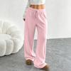 Women Summer Loose Fit Casual Wide Leg Pants Elastic Waistband Drawstring Lounge Trousers Lightweight Breathable Fabric