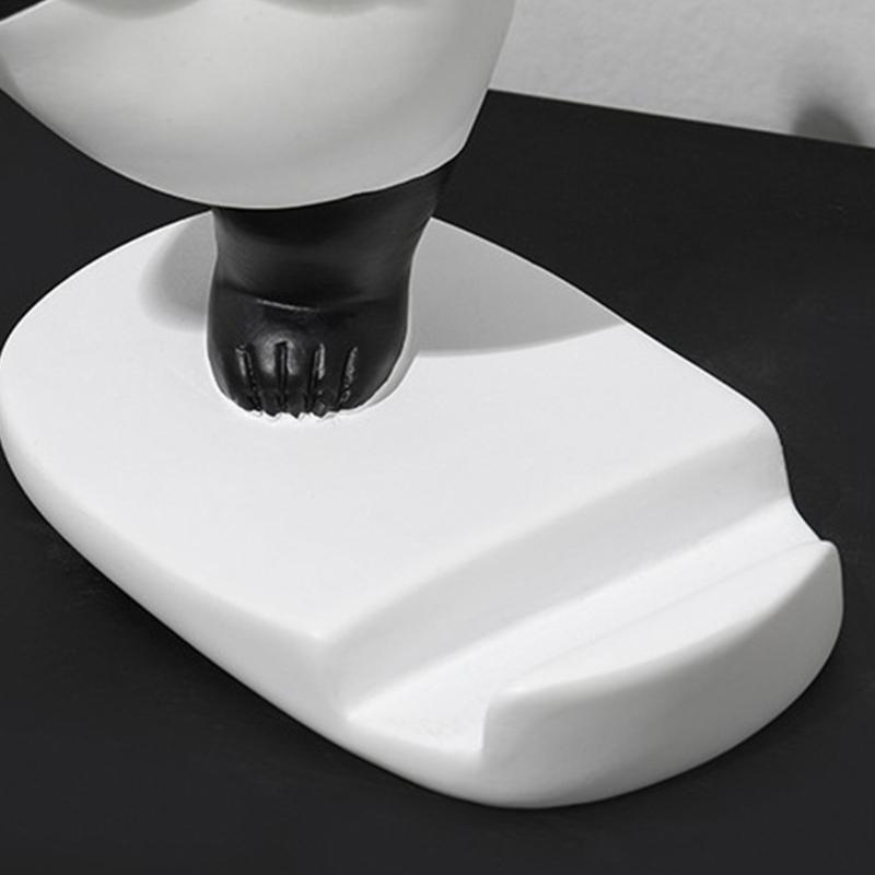 Panda Shaped Mobile Phone Holder Tablet Stand Resin Decoration For Desk Shelf Bedroom Kitchen Decors