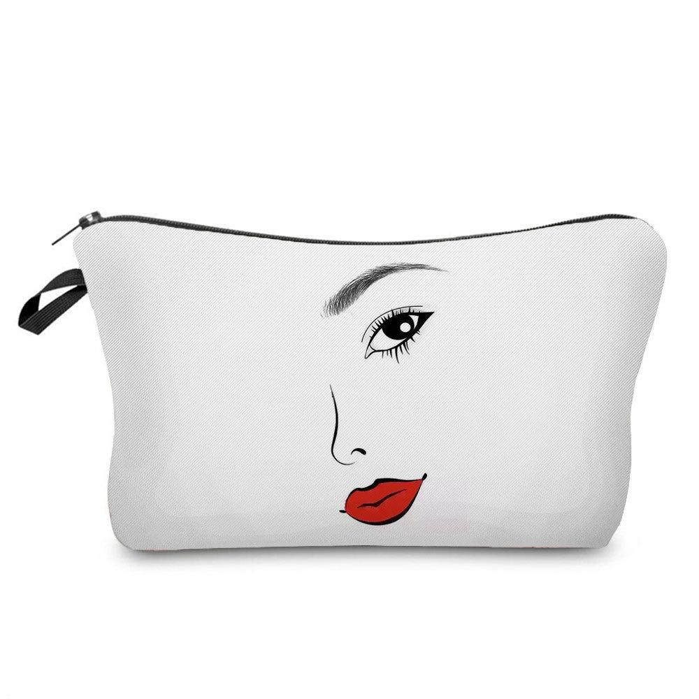 Women Face Print Cosmetic Bag Toiletries Organize Travel Storage Case  6760