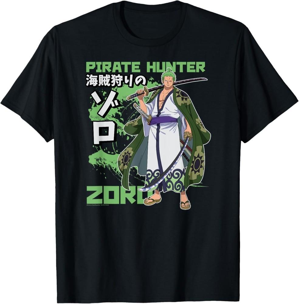 

Anime Pirate Hunter Zoro Wano Costume Kanji T-Shirt L