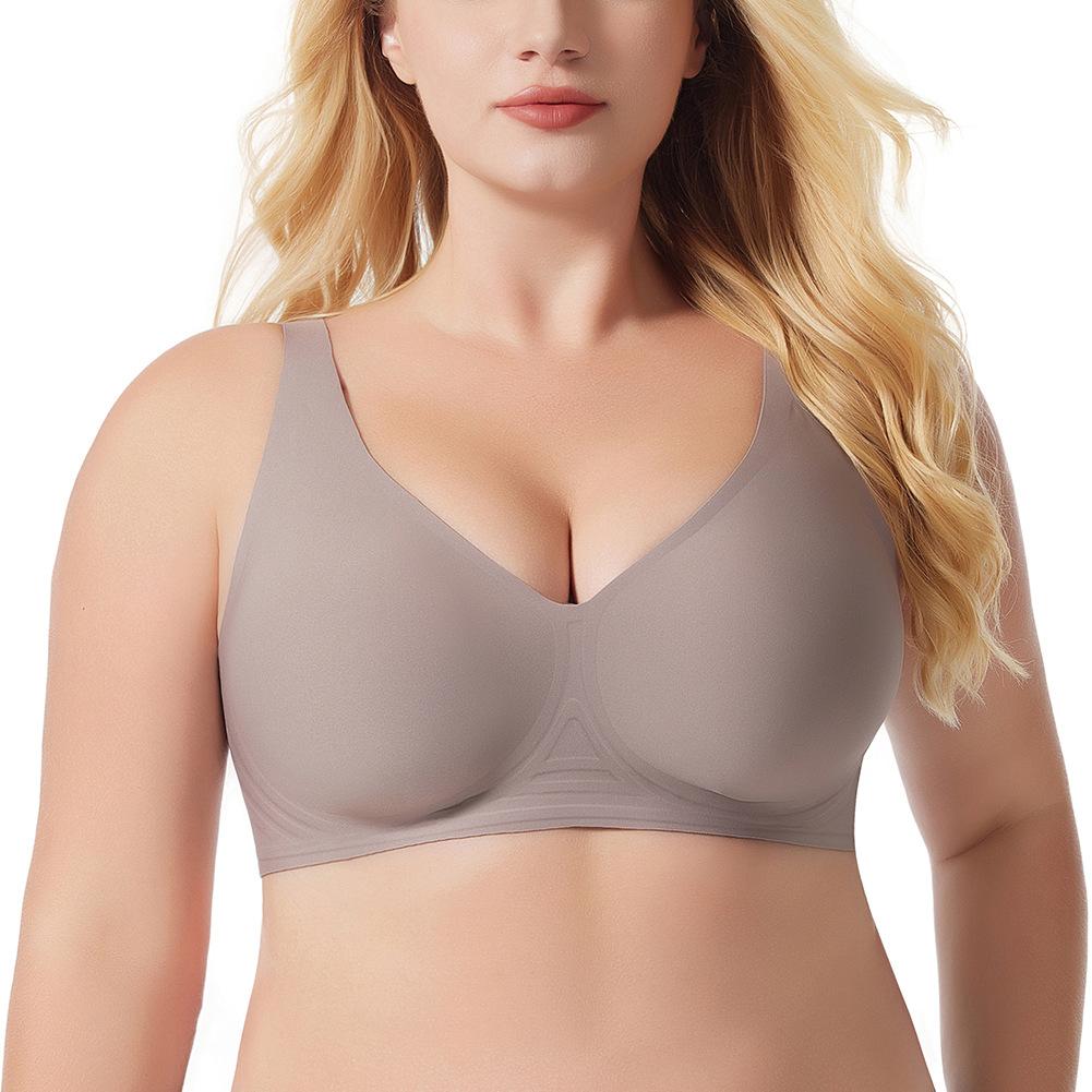 Plus Size Seamless Bra Jelly Support Push Up Comfortable Breathable No Underwire
