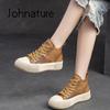 Shoes Women Sneakers Genuine Leather Lace-Up Summer Sandals Mixed Colors Handmade Concise Platform Sneakers