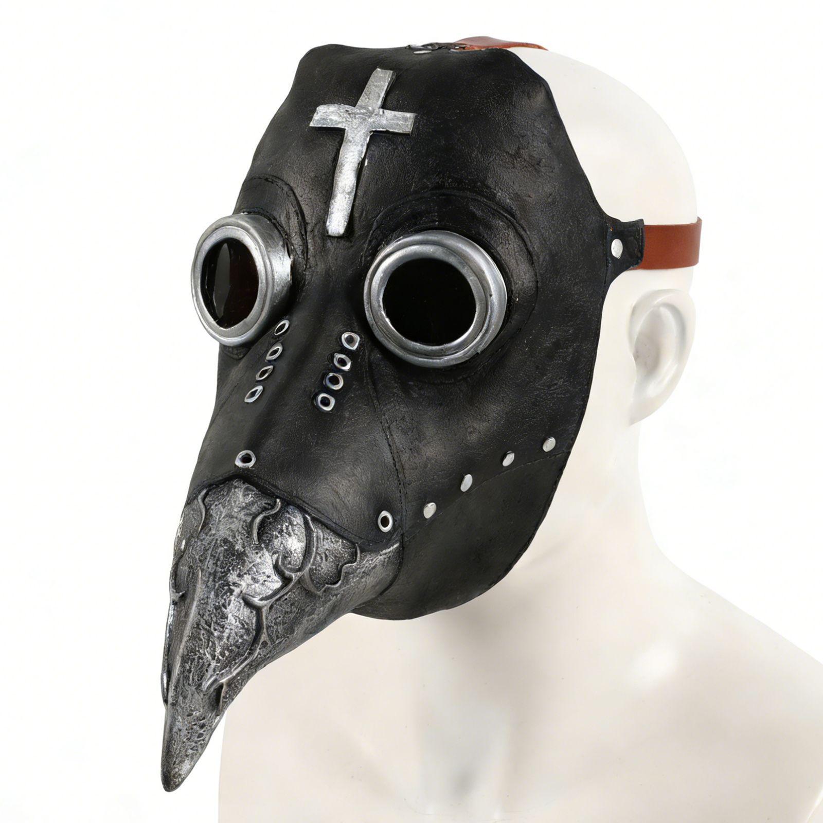 Punk Steampunk Plague Doctor Beak Mask – Halloween Black Death Theme