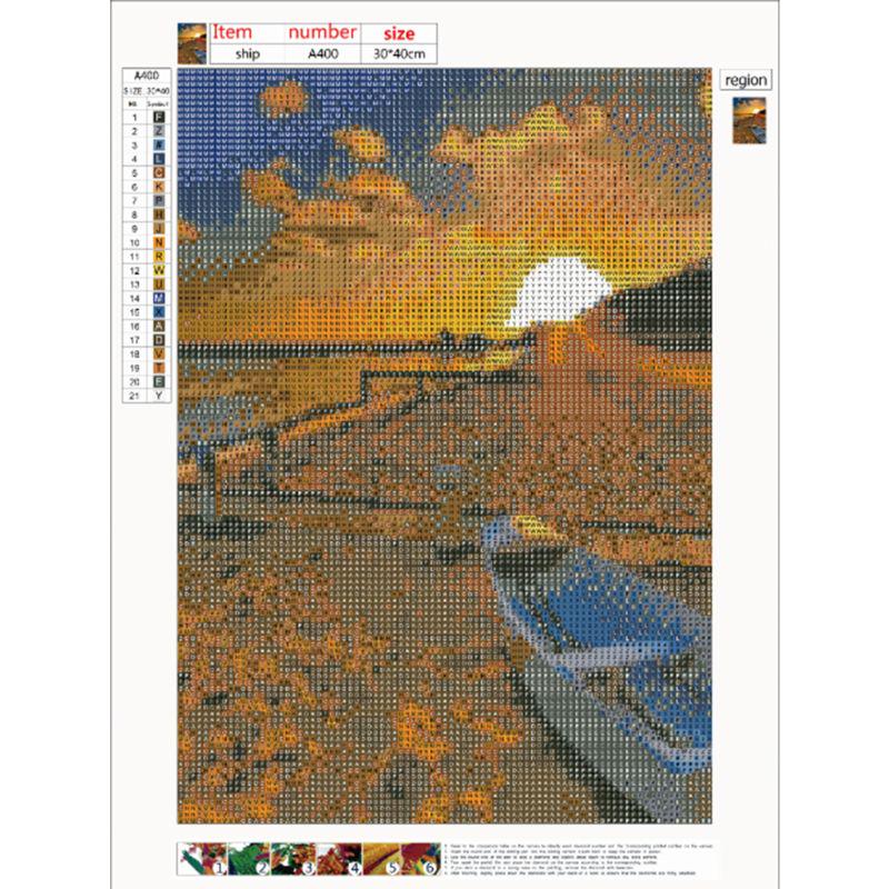 Buy 4 Pack Sunrise 5D DIY Diamond Painting Kits Rhinestone Embroidery ...