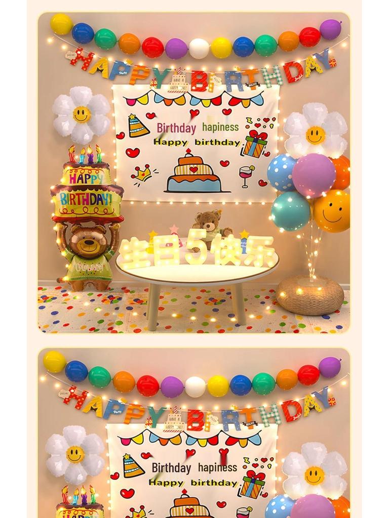 Baby's First Birthday Décor - Balloons & Party Scene for Boys & Girls