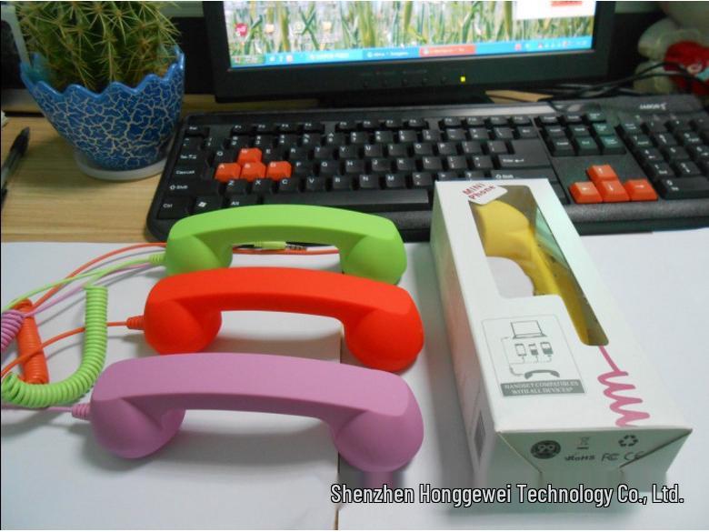 Micrófono de Teléfono con Auricular Grande Retro Anti-Radiación - Teléfono Auricular Regalo Genial