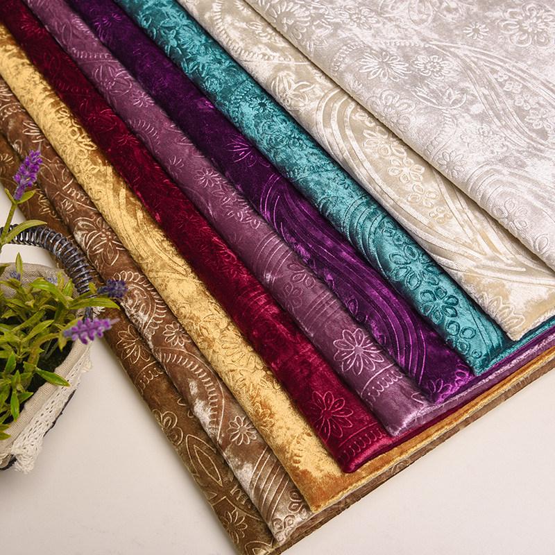 High Quality 3D Embossed Velvet Upholstery Fabric Solid Color for DIY Sewing Sofa Cover Throw Pillow Home Decoration Accessories