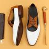 Sandalen Herren Leder Hohl Sommer Britische Mode Business Casual Eckiger Zeh Weiche Sohle Weiße Lederschuhe