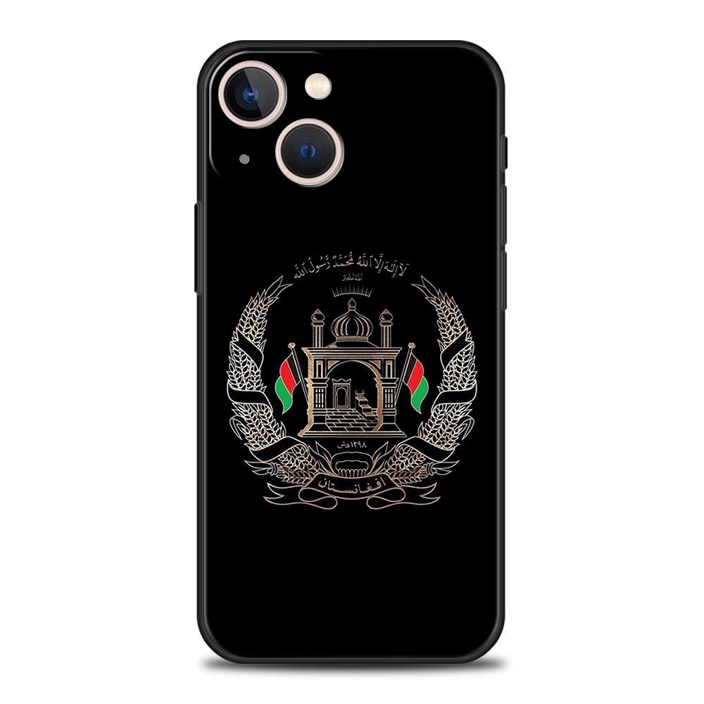 Afghan Afghanistan Flag For iPhone 11 12 13 15 14 Pro Max Phone Case X XR XS 7 8 Plus SE 2020 Luxury Black Soft Cover Funda