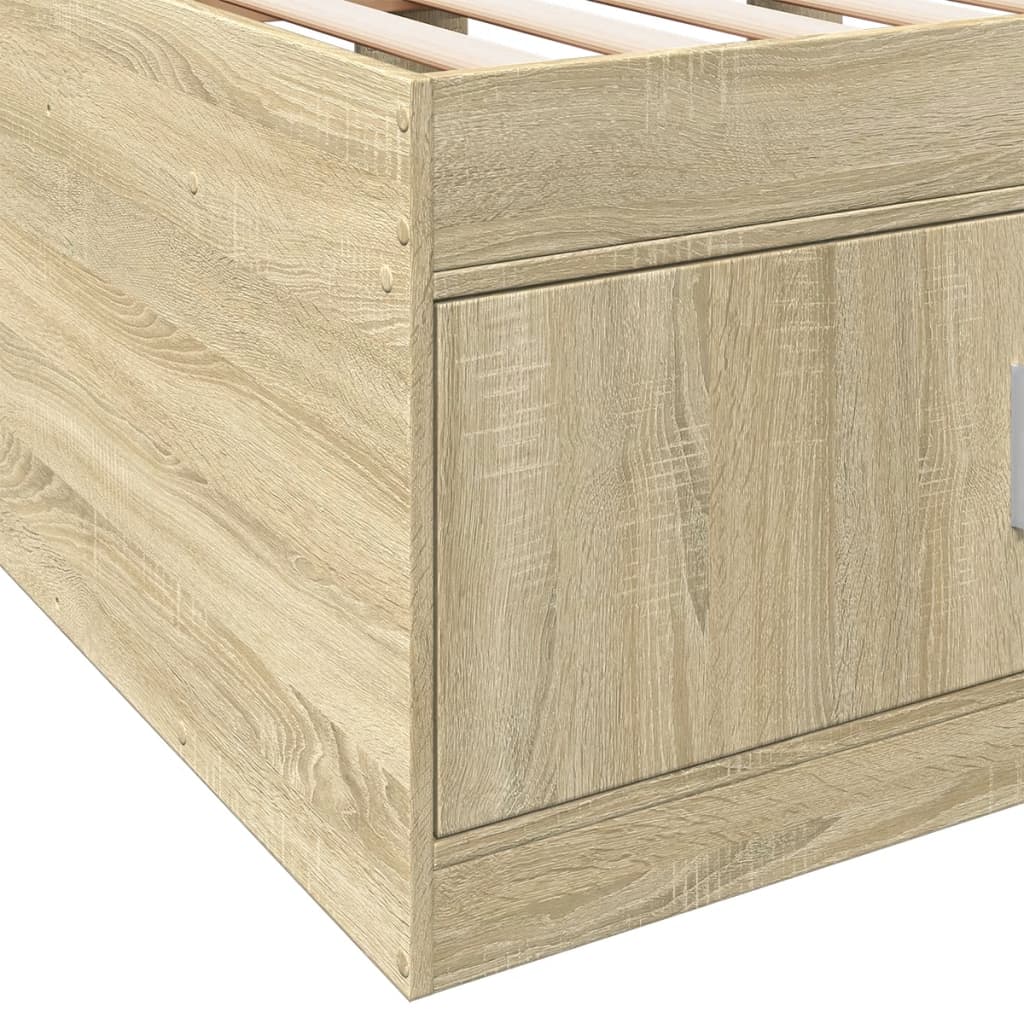 Daybed with Drawers without Mattress Sonoma Oak 75 x 190 cm