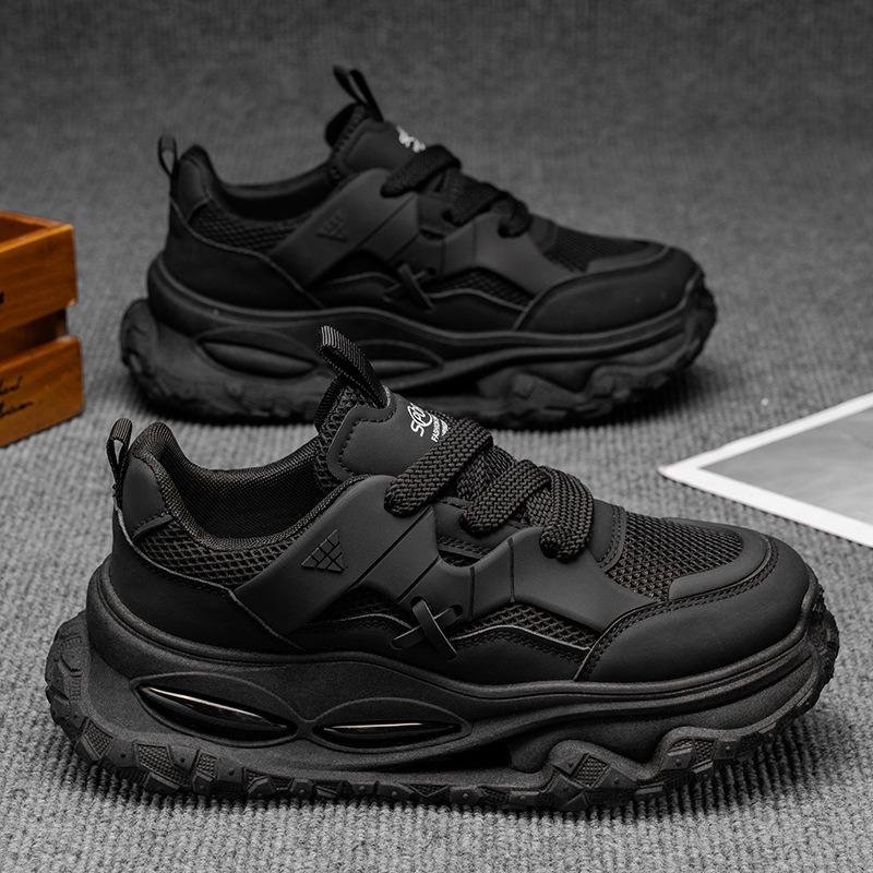 Men's shoes spring and summer breathable mesh single shoes casual height increase youth running shock absorption sports shoes