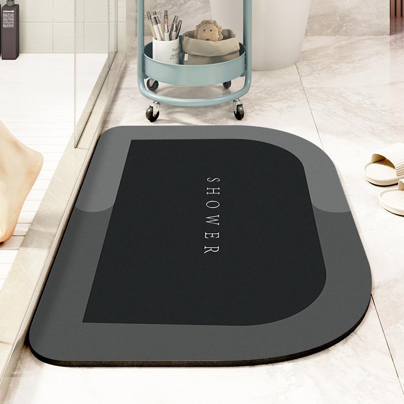 Absorbent Mat Toilet Door Non-slip Mat Quick Drying Soft Diatom Mud Toilet Bathroom Floor Mat Oval