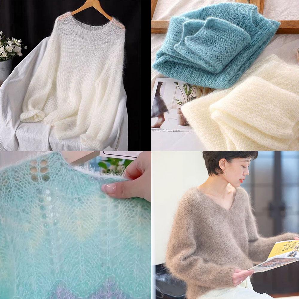 Wool Mohair Yarn Ultra Soft 25g Fine Thin Hand Knitting Crochet Thread for Luxury Scarves Shawls Women Cardigans Craft Supplies