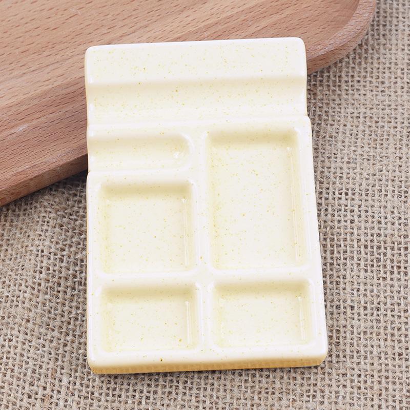 Ceramic Palette Pen Holder Smooth Easy To Clean Durable For Watercolor Color Mixing Smudge Nail Art Exercises