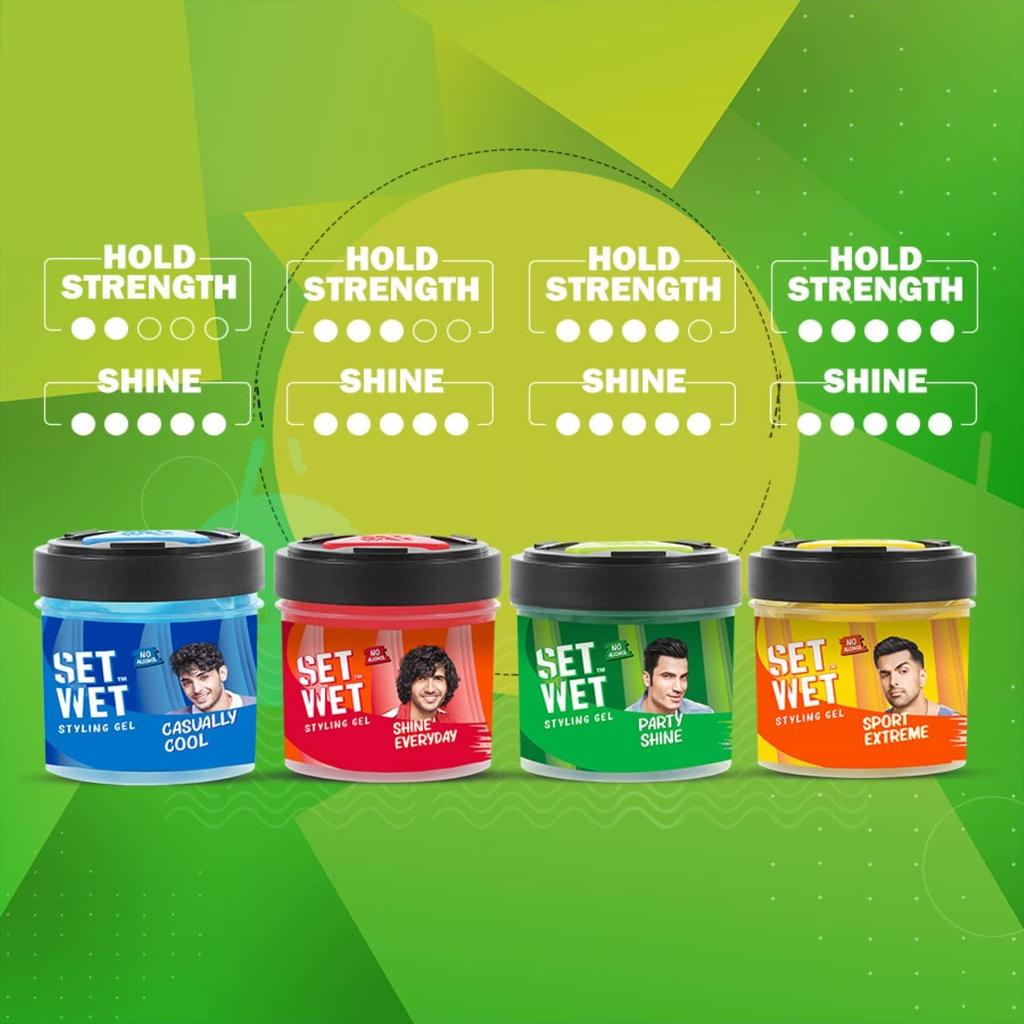 Żel do stylizacji włosów dla mężczyzn - Party Shine, 250 g | Mocne utrwalenie, wysoki połysk | Do włosów krótkich i średniej długości | Bez alkoholu, bez siarczanów