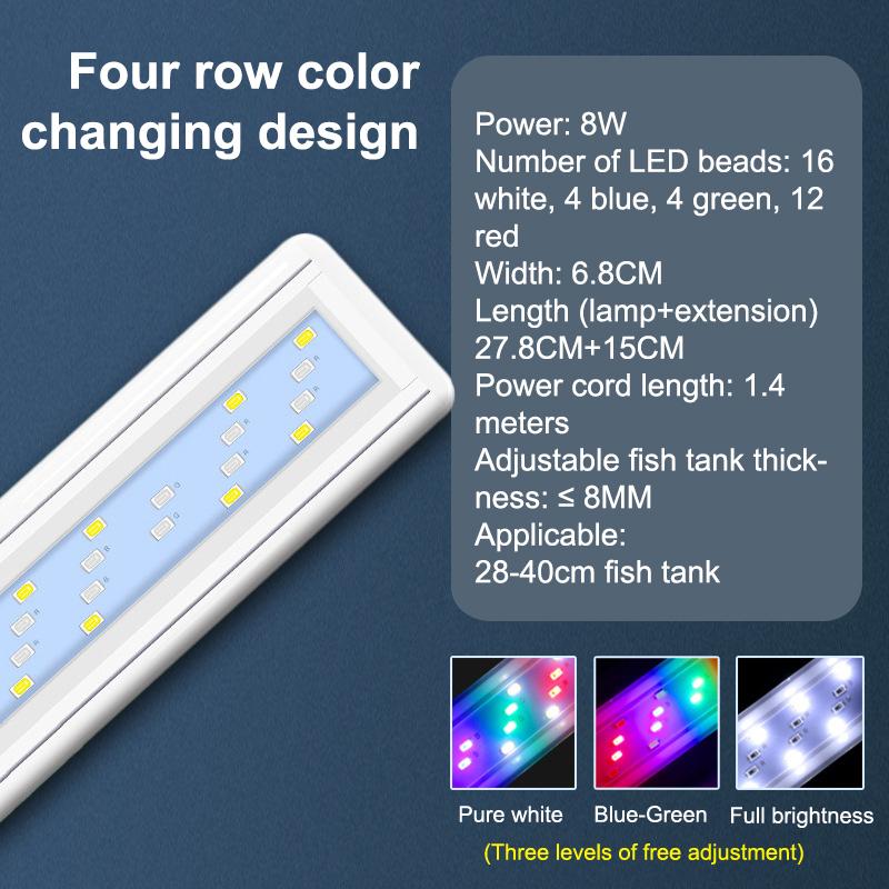 Super Slim Led Aquarium Light Lighting Plants Grow Light 28/38/48Cm Aquatic Plant Lighting Waterproof Clip-On Lamp For Fish Tank