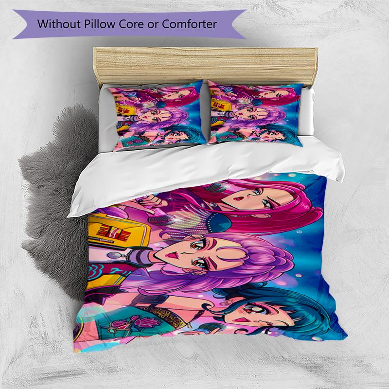 Superhero Trio Design Bed Bedding Set 1 Duvet Cover + 2 Pillowcases Soft Breathable Household Bed Linens