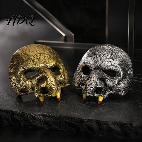 Masque Style Gothique Décoratif Effrayant Halloween Vampire Crâne Masque Horreur Demi-Visage Unique Jeu de Rôle Port pour Fête Masquée Costume Cosplay