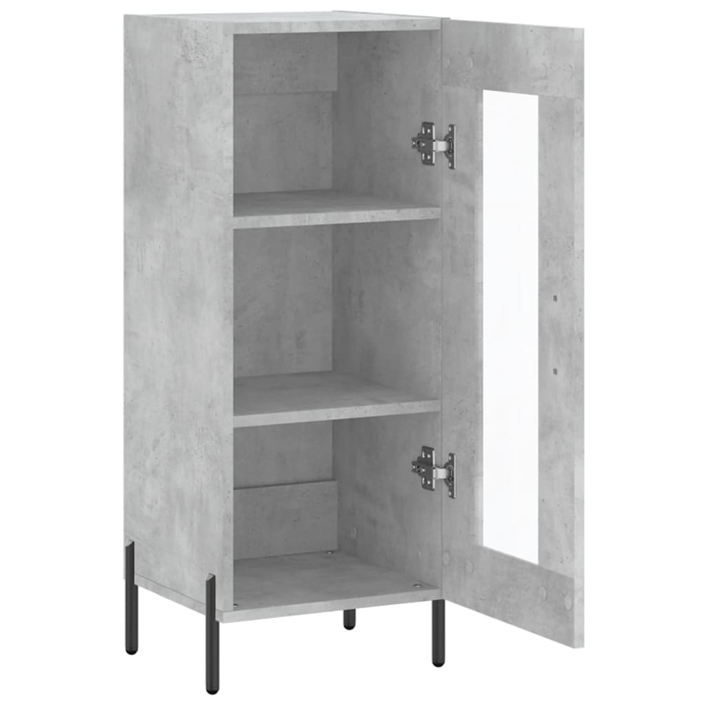 Vidaxl Cabinet, Concrete Grey, 34.5X34X90 Cm, Wood-Based Material