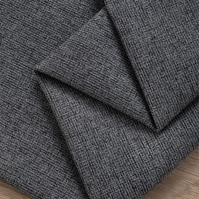 All-Polyester Solid Color Linen-Like Sofa Fabric with Soft Bag Process - Composite Flocking Fine Linen Canvas