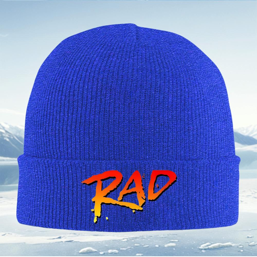 Rad Orange Red Gradient Typography Men Women Unisex Knitted Hat Beanie Pullover Cap Winter Thermal Warm Christmas Outdoor Cyclin