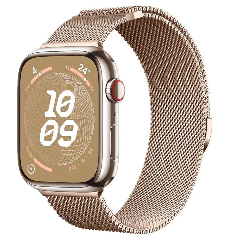 Pasek magnetyczny do zegarka Apple 9 8 7 41mm 45mm Ultra/2 49mm męski damski metalowy oddychający pasek do iWatch 6543SE 44mm 40mm 42mm