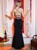 Ever-Pretty Women's Sequin Bodice Sleeveless Backless Cross-Back High Stretch Fishtail Spaghetti Straps Evening Dresses