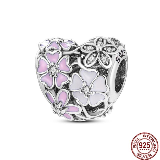 925 Sterling Silver Angel Mom Family Love Heart Series Beads Fit Original Fasion Charms Bracelets Women DIY Jewelry Gift