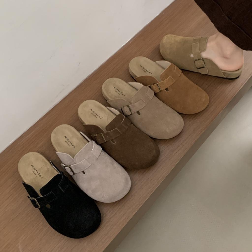 Baotou Drag Women's Thick-soled Outer Wear Versatile Retro 2025 Autumn New Soft-soled Casual Birkenstocks Flat-soled Half-slippers