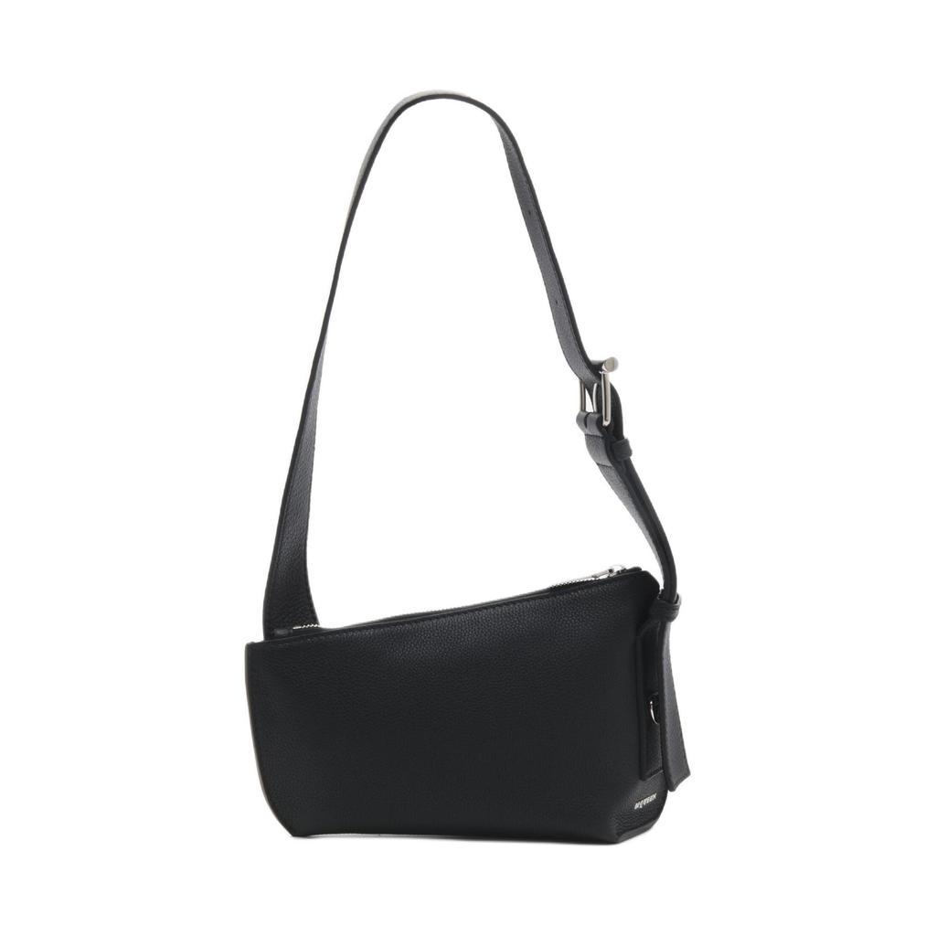 Alexander McQueen Iconic Silver Metal T-Bar Buckle Pebbled Calfskin Handbag Coin Purse Women handbags Black 813535-1VDCM-1000