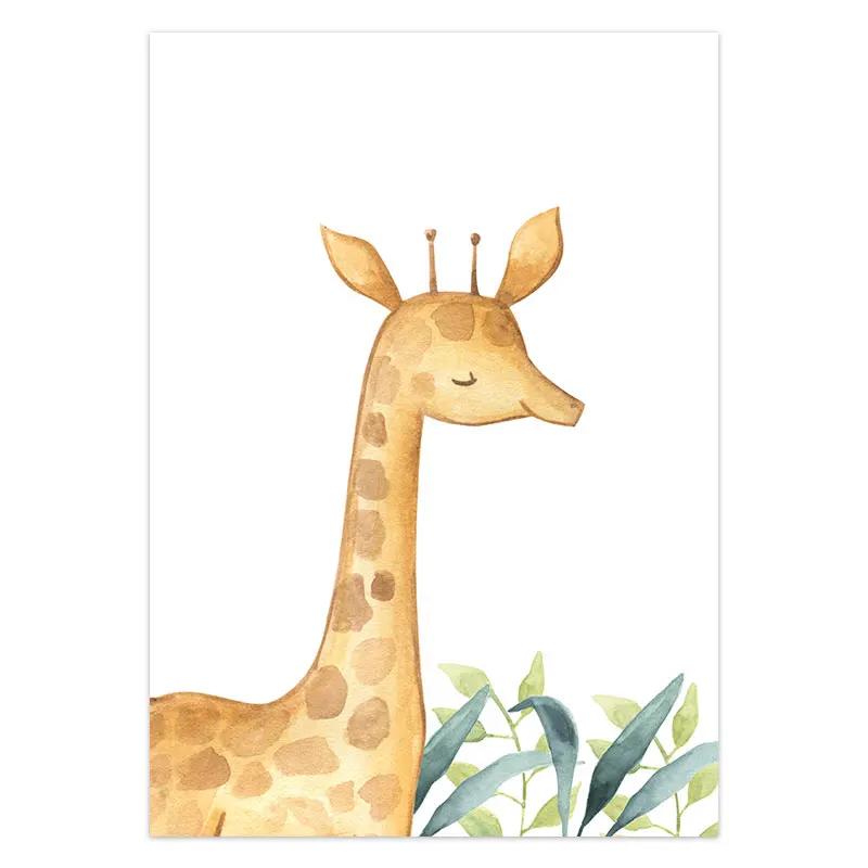 Cute Animal Decorative Painting Zebra Elephant Fox Picture for Children's Room Wall Art Decoration Poster for Kid Nursery Art