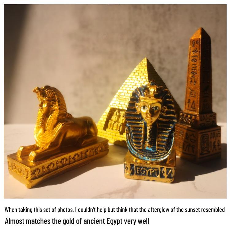 Xianci Ägyptisches Figurenset: Pyramide, Sphinx, Obelisk, Mumie und Pharao-Dekor für Kinderzimmer.