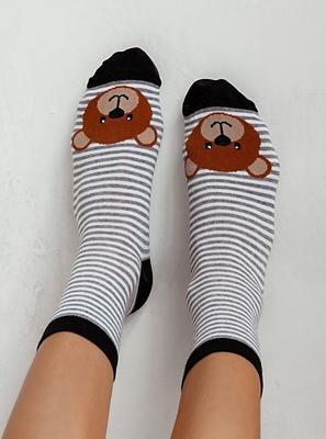 Milena Socken 0200 Streifen mit großem Bären 37-41 Milena