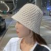 Summer Bucket Hat Women Thin Knitted Woolen Foldable Artistic Leisure Sun Hat