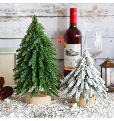 Mini Artificial Christmas Tree Snow Frosted Pine Needle Desktop Decoration Ornament Christmas Tree Party Navidad Noel Natal