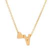 European & American Alphabet Love Heart Pendant Necklace – Versatile Peach Heart Clavicle Chain