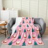 Merry Christmas Flannel Fleece Throw Blanket Gingerbread Man Baby Xmas Tree Fleece Throw Blanket for Kids Women Men Bed Couch