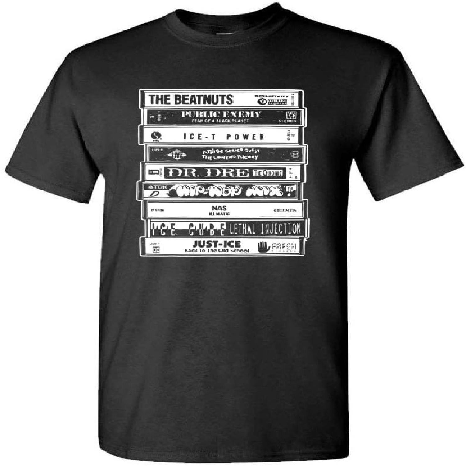 HIP HOP ARTISTS CASSETTES old school rap - Mens Cotton T-Shirt, XL, Black S