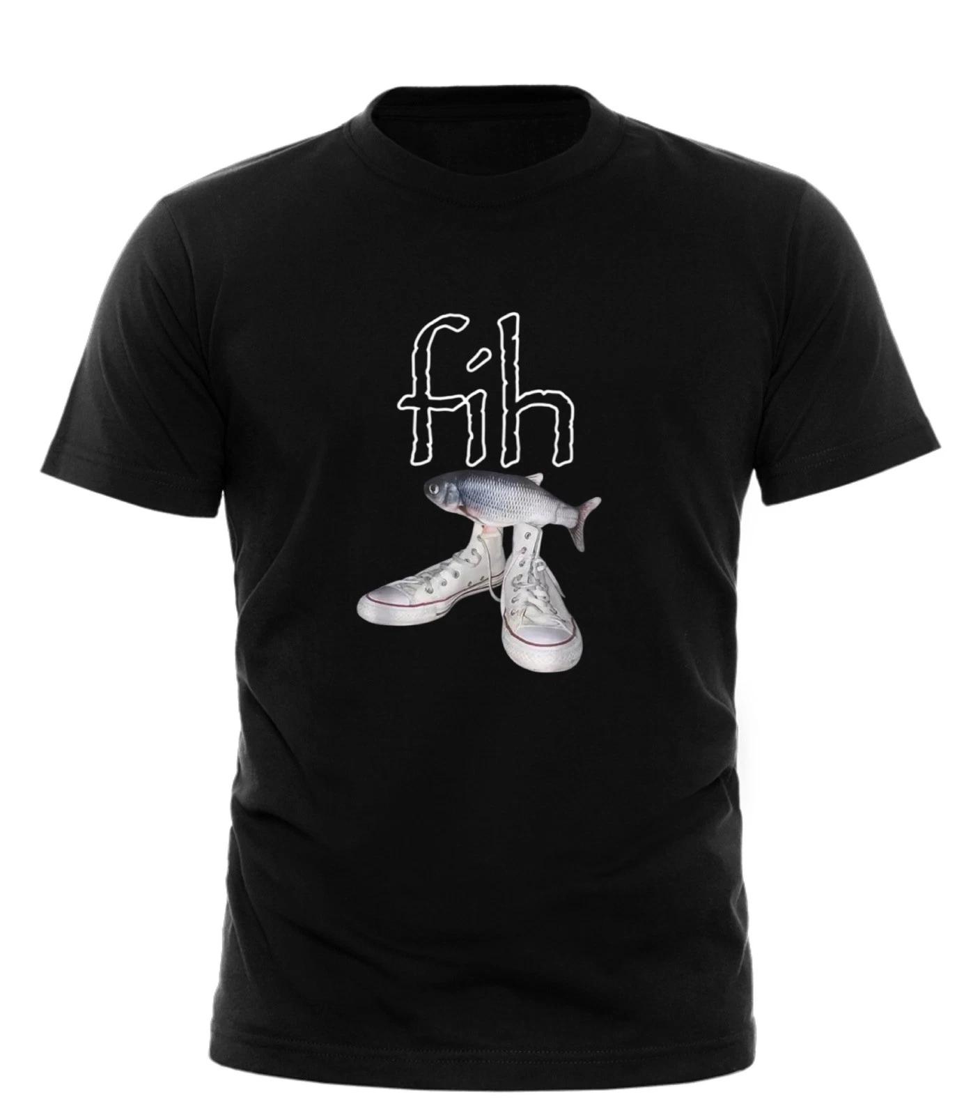 Funny Fih Fish Meme T Shirt Misspelled Graphic Unisex Casual Gift Idea S