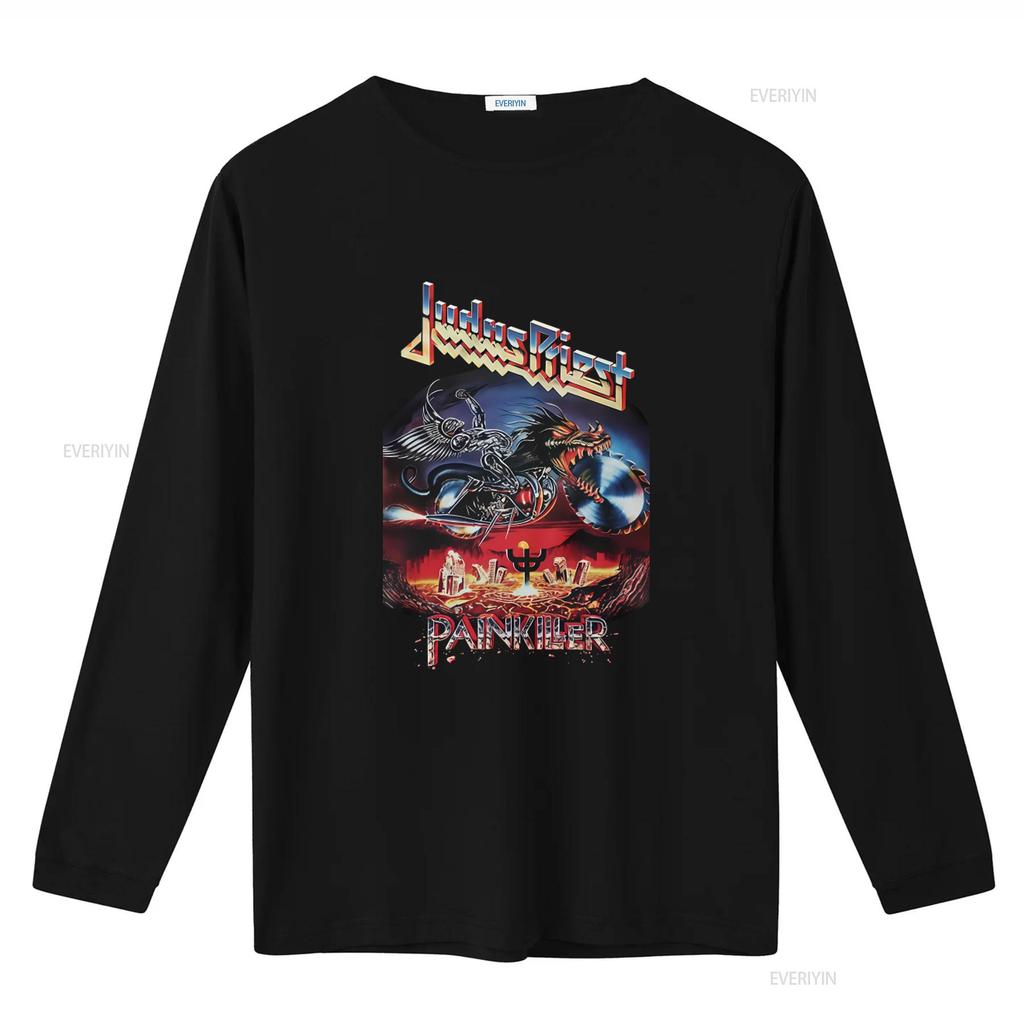 Heavy Metal Band Judas Priest Painkiller Cotton T Shirt for Men Rock Music Fans vintage Washed Stylish Versatile Soft homme