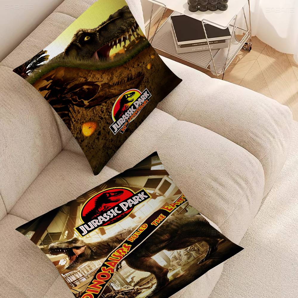 Movie Jurassic Park Dinosaur World Jurassic World Pillow Cover for Bedroom Room and Living Room Sofa Decorative Cushion Cover