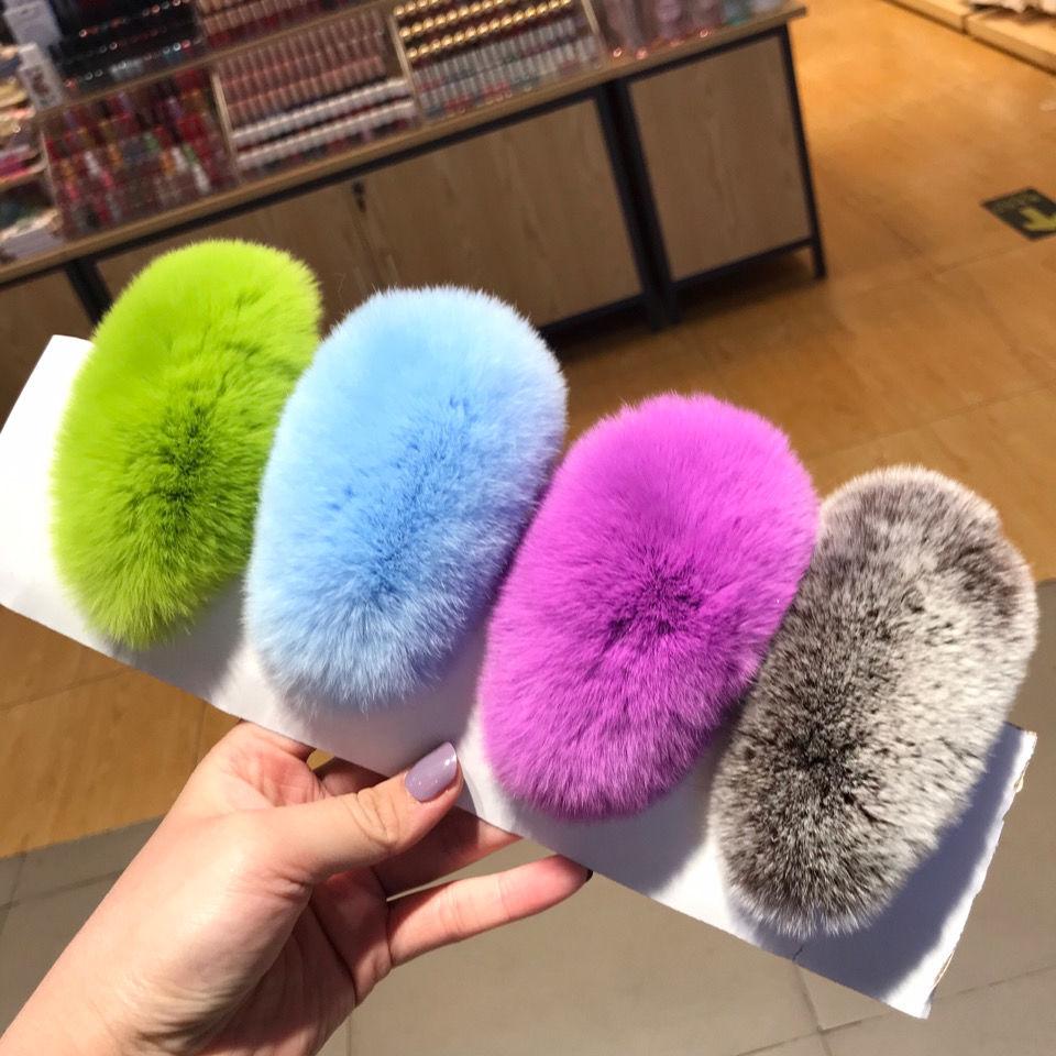 Real Rabbit Fur, Fur, Headband, Hat, Women's Autumn and Winter Forehead To Keep Warm, Going Out, Headgear, Headgear, Women's Hair Band, Plush Headband